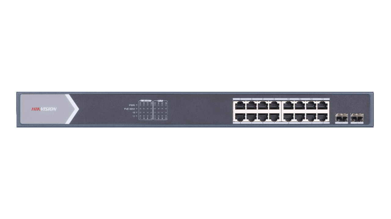 DS 3E0518P E 16 Port Gigabit Unmanaged POE Switch Hikvision