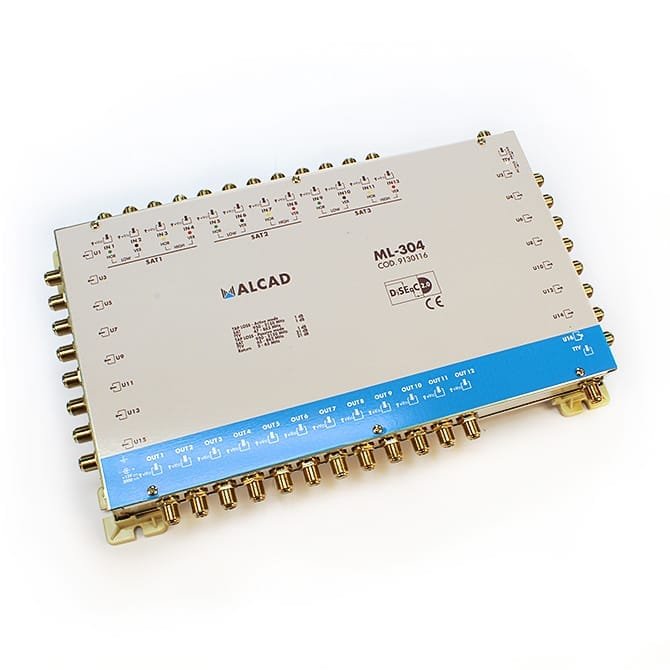 ML-304 - ALCAD - 12 polarités et TV avec 16 sorties. DiSEqC 2.0, bande terrestre active 1 ML 304 ALCAD 12 polarites et TV avec 16 sorties. DiSEqC 2.0 bande terrestre active