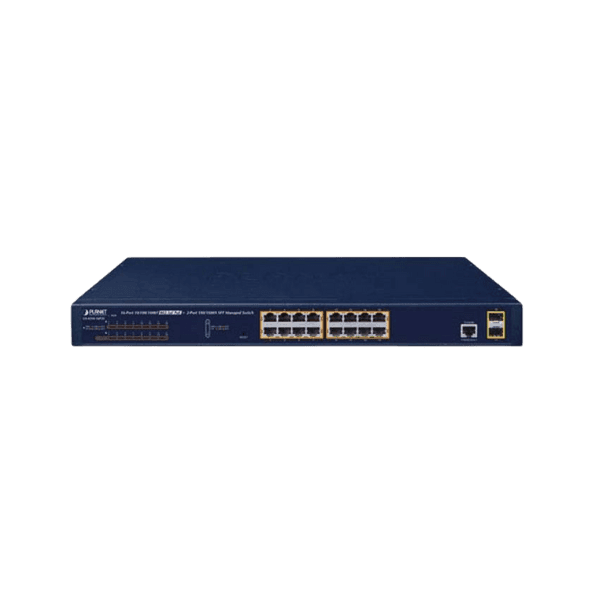 GS 4210 16P2S Switch gere 16 ports 101001000T PoE 802.3at 2 ports SFP 1001000X Planet min