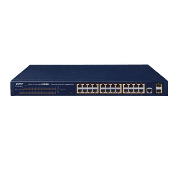 GS 4210 24P2S Switch gere 24 ports 101001000T PoE 802.3at 2 ports SFP 1001000X Planet min