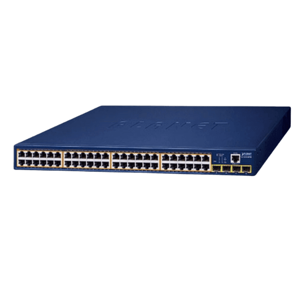 GS 4210 48P4S Switch Ethernet 8 ports 101001000T PoE 802.3at 2 ports 101001000T 2 ports SFP 1000X avec ecran LCD PoE Planet 4 min