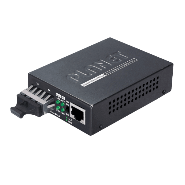 GT 802 Convertisseur media Gigabit 101001000BASE T vers 1000BASE SXLX Planet 2 min