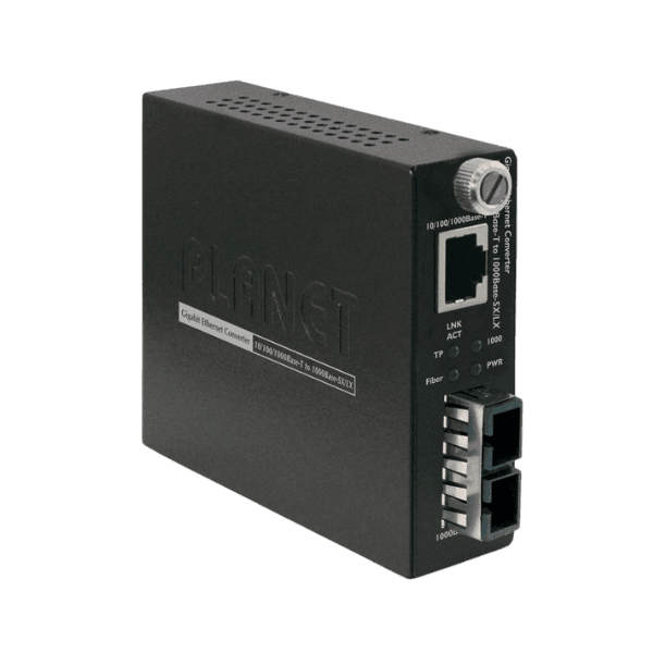 GT 802 Convertisseur media Gigabit 101001000BASE T vers 1000BASE SXLX Planet min