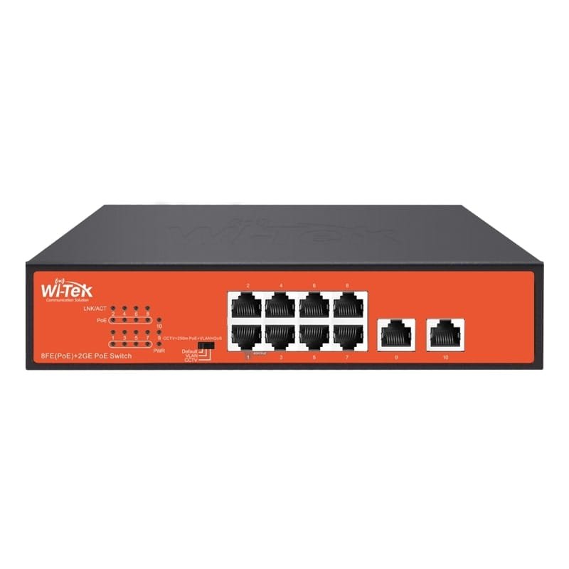 WI PCES210G O Switch PoE 8 ports avec gestion cloud et protections Wi Tek