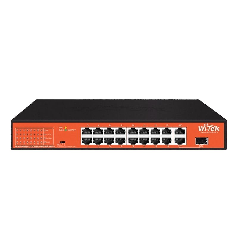 WI PS518GH Switch PoE 16 ports 10 100 Mbps avec fonctions avancees Wi Tek