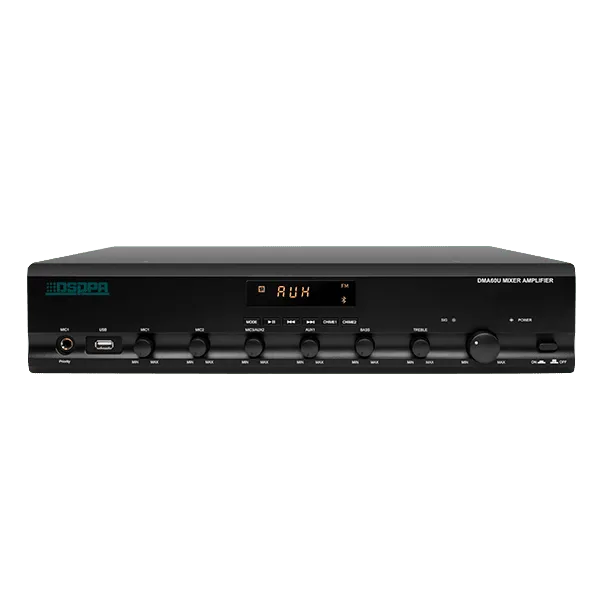 DMA120U DMA60U DSPPA 120W Amplificateur Mixage Numérique 60W avec 3Mic 2 Aux USB FM Bluetooth Sirène EMC