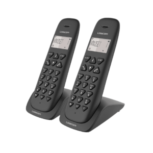 Logicom VEGA250 Lot de 2 Téléphoniques Analogiques téléphone Sans Fil maroc Noir avec Afficheur