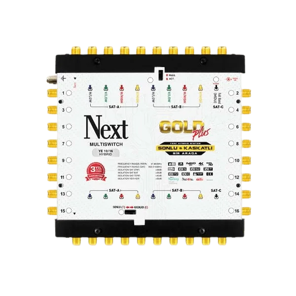 YE 10/16H - Fournisseur Next Multiswitch Hybrid Gold Full HD 4K 10 Entrées Satelitte