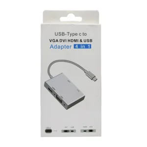 Adaptateur 4 en 1 USB type C vers VGA DVI HDMI et USB img4