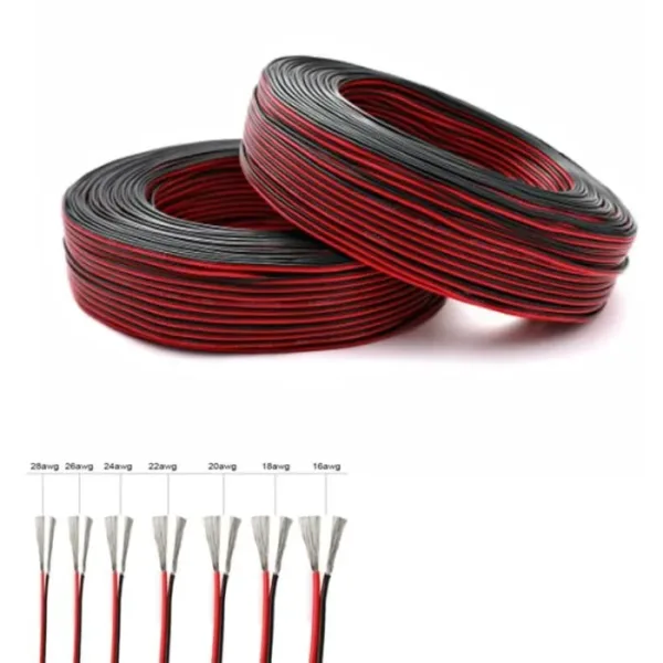 cable fil fils electriques a 2 broches rouge noi