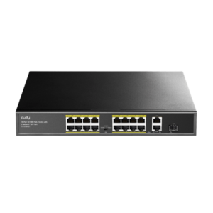 FS1018PS1 - Switch 16-Port 10-100M PoE et 2 Gigabit Uplink et 1 SFP Port 200W CUDY