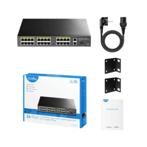 FS1026PS1 - Switch 24-Port 10-100M PoE et 2 Gigabit Uplink et 1 SFP Port 300W CUDY