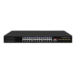 GS5024PS4-400W 24-Port Layer 3 Managed Gigabit PoE+ Switch avec 4 10G SFP Slots 400W