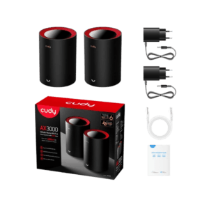  M3000 2-Pack AX3000 Wi-Fi6 Mesh 2.5G Solution Cudy noir