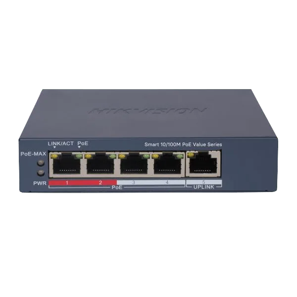 DS-3E1105P-EI/M - Switch à 4 Ports Smart PoE Fast Ethernet - Hikvision
