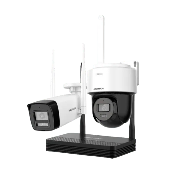 NKS424W03H - Kit NVS WiFi 4MP H.265 une caméra Bullet + une caméra PTDôme - Hikvision