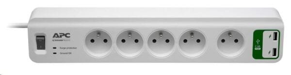 PM5U-FR - APC Essential SurgeArrest 5 outlets with 5V, 2.4A 2 port USB Charger 230V France - APC Prix Maroc
