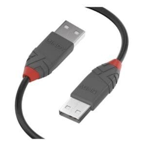 LINDY-36692 - Câble USB 2.0 Type A à A, 1m, Anthra Line, Connectivité Fiable - LINDY