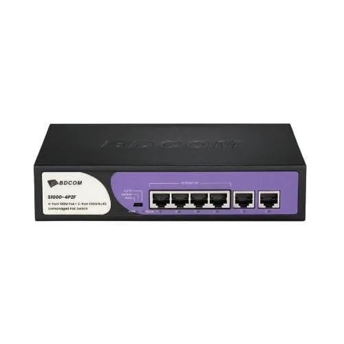 S1000-4P2F - Switch PoE+ 4 ports 100M et 2 ports RJ45 100M - BDCOM Prix Maroc