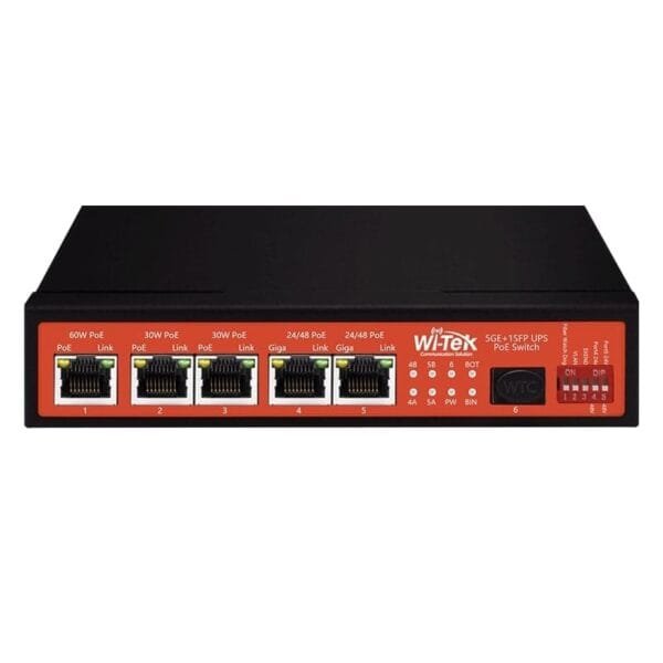 WI-PS306GF-UPS V3 - Commutateur PoE 5 ports RJ45 et SFP extérieur - Wi-Tek Prix Maroc
