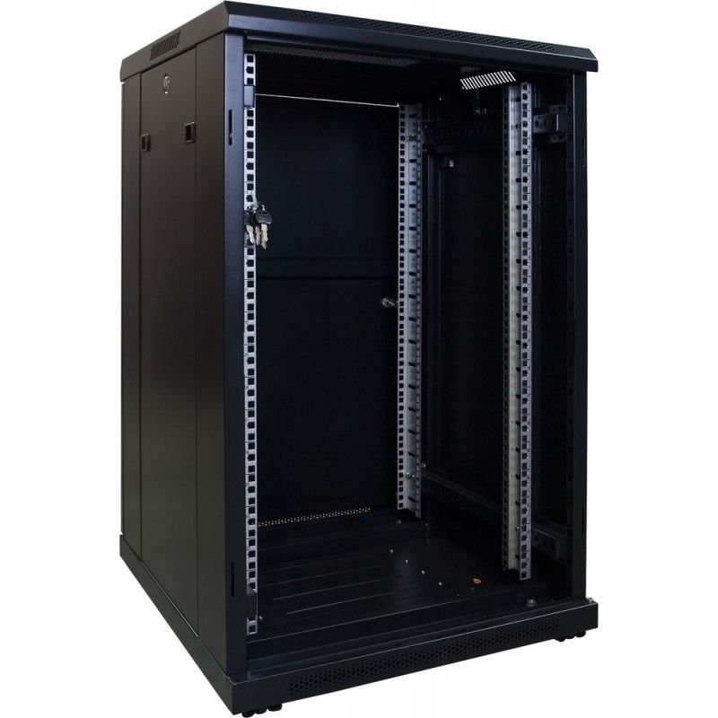 ZK-R22U-6622S - Armoire informatique auto-assemblée 19", 22U avec verre trempé noir - ZKTeco 6 6618serv deur eruit 1