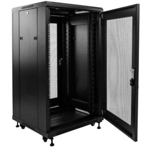 ZK-R22U-6622S - Armoire auto-assemblée 19", 22U avec verre trempé noir - ZKTeco