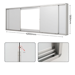 Tableau blanc coulissant TY11 horizontal pour salle de classe