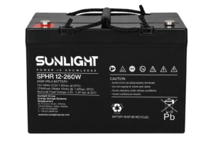 Batterie Sunlight SPHR 12V-260W AGM VRLA Haute Décharge (62,6Ah)